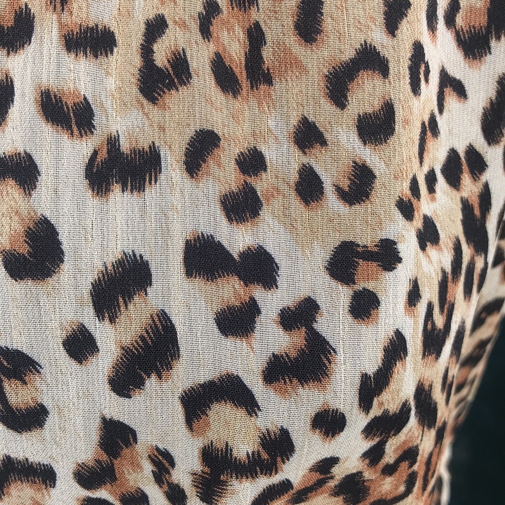 Summer dress half leo print half black stretch - Picture 2 of 6